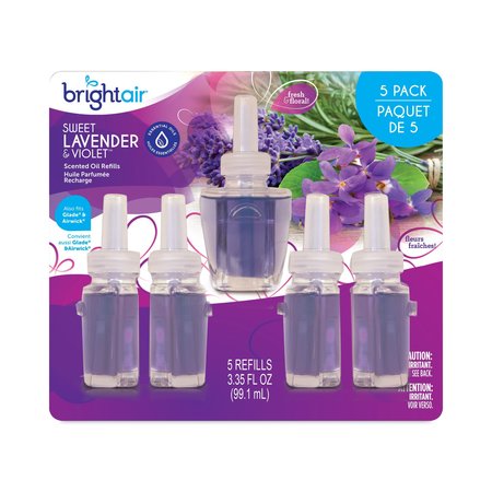 BRIGHT AIR Electric Scented Oil Air Freshener Refill, Sweet Lavender and Violet, 0.67 oz Bottle, PK30 BRI00670CT